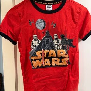 Star Wars Dark Side Red Kids Ringer Tee with Black Trim and Embroidered Logo